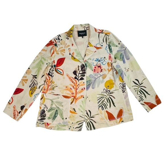 Lafayette 148 New York Plus Jolisa Printed Linen Jacket - Picture 6 of 14